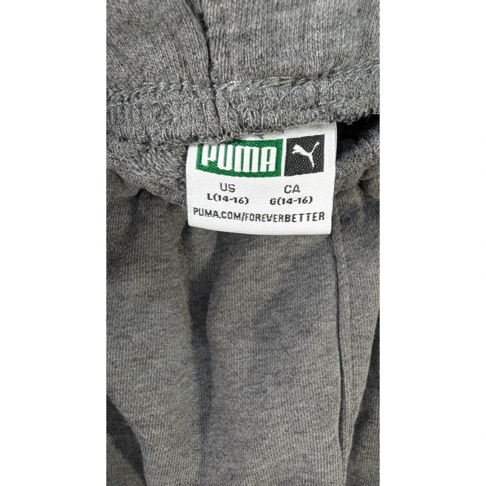Puma Youth Boys Large‎ 14-16 Joggers Gray Sweatpants Multi Color Logo Athletic